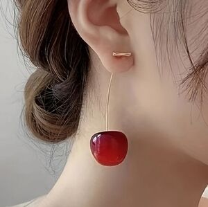Cherry Red Dangle Earrings